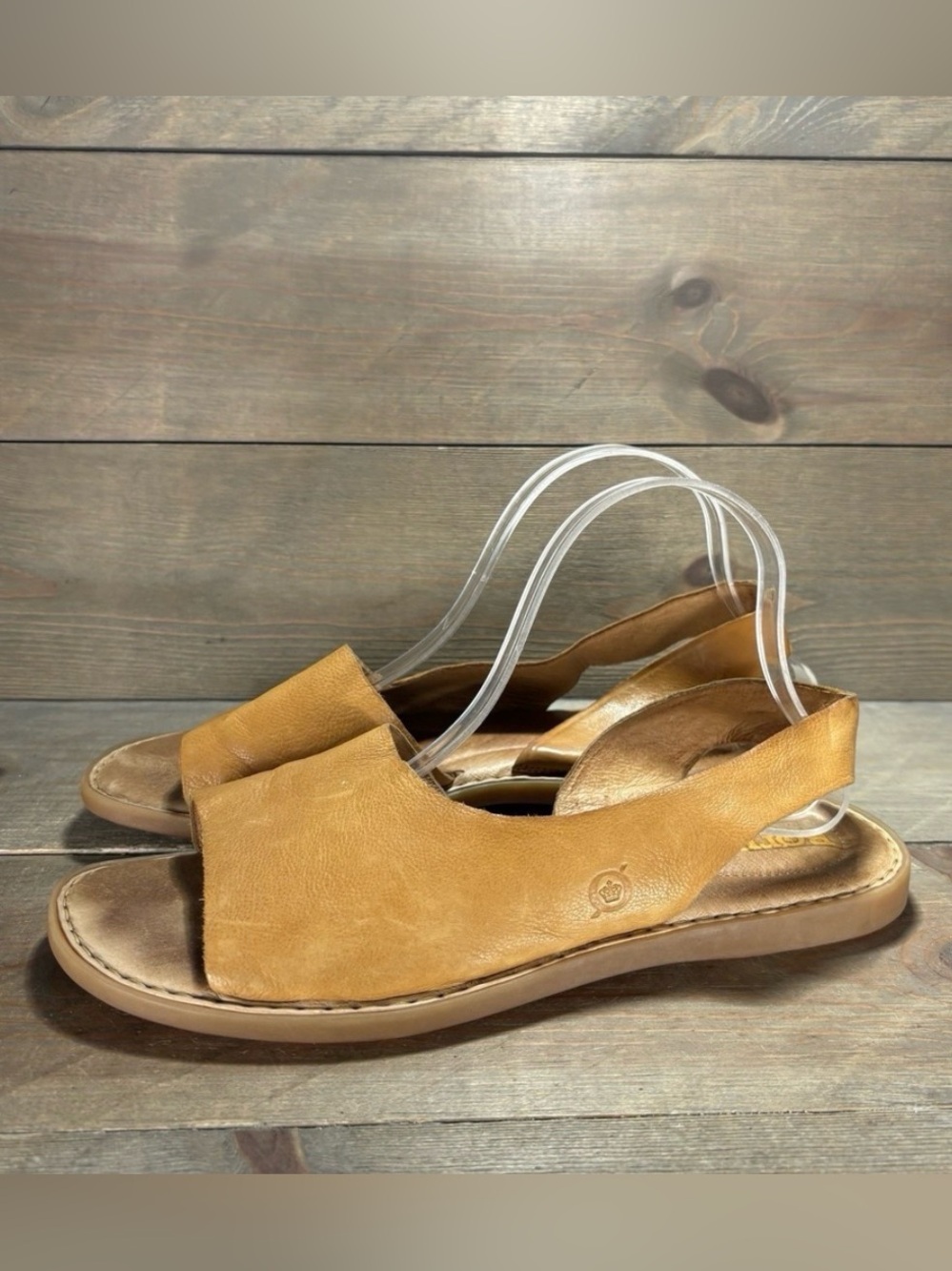 Born Tan Leather Inlet Slingback Slide Sandals orca yellow tan - Picture 2 of 9